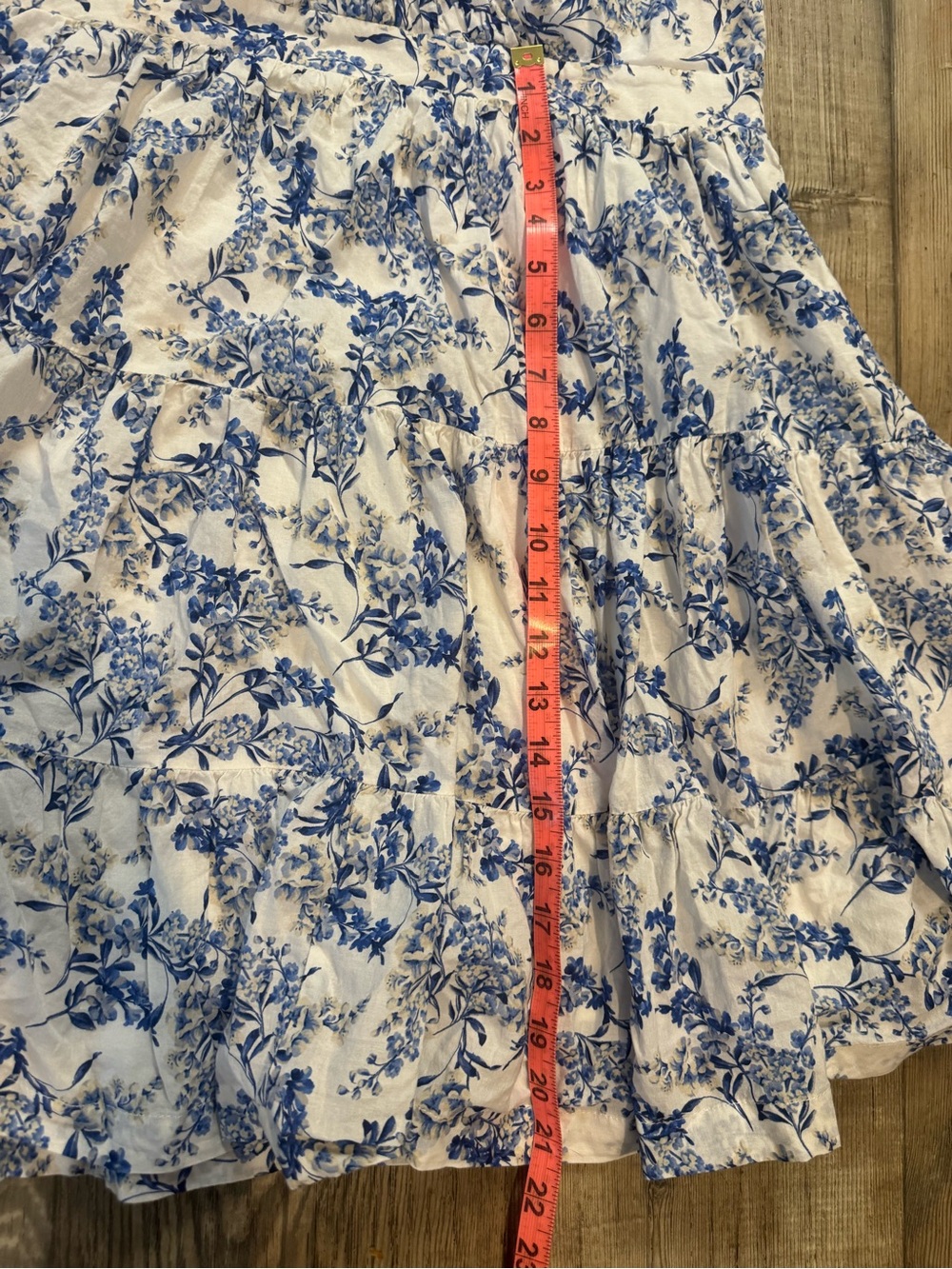 Taylor Blue & White Floral Dress 100% Cotton - Picture 8 of 8